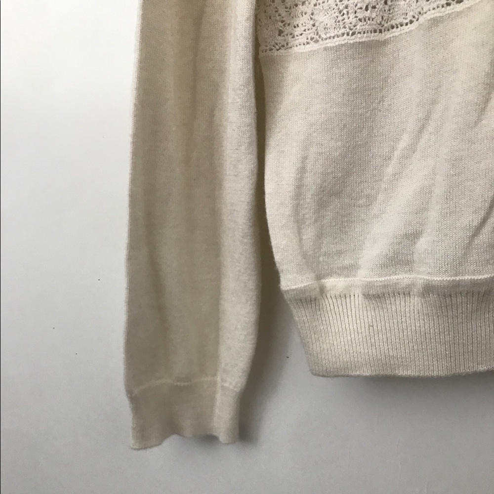 Joie Cream Lace Crewneck Sweater - Picture 5 of 6